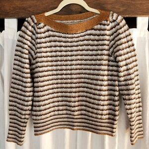 Nine West Striped Boat Neck Sweater